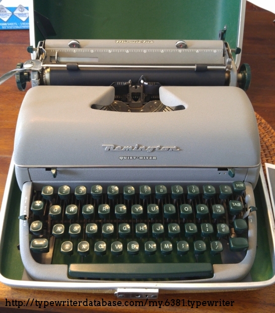 1956 Remington QuietRiter on the Typewriter Database